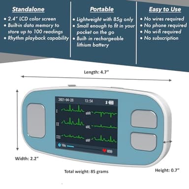 EMAY 6L Portable ECG Monitor | Record ECG and Heart Rate in 6 Channels | Compatible with Smartphone and PC | No Subscription Required - Image 9