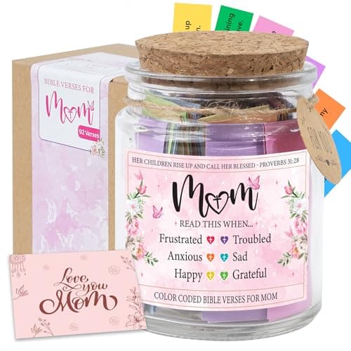Bible Verses Jar For Mom, Christian Gifts For Women, Birthday Gifts For Women, Mothers Day Gifts From Daughter - Image 1