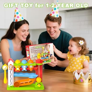 Ussybaby Toddler Musical Toys for 1+ Years Old Boy,Motor Skills Developmental Baby Toy 12-18 Months,Bilingual Toddler Learning Ball Drop Toy, Birthday Gift Toys for 1 2 Year Old Boys & Girls(Green) - Image 7