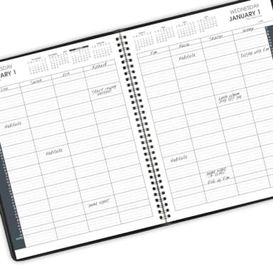 AT-A-GLANCE 2025 Appointment Book Planner, Daily, Eight Person Group Planner, 8-1/2" x 11", Large, Quarter-Hourly, 2 Volume Set, Black (702120525) - Image 4