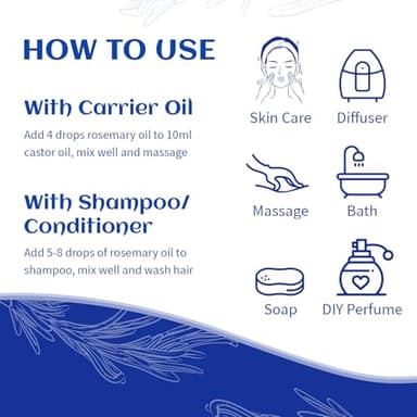 HIQILI Rosemary Oil for Hair Growth, Add to Shampoo & Conditioner, 100% Pure Undiluted - 16 Fl Oz - Image 6