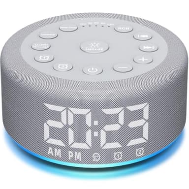 White Noise Sound Machine Alarm Clock Brown Noise Machine Night Light with Dual Alarms Backup Battery 30 Sleeping Sounds for Baby Kids Adults 32 Level Volume 5 Timers 15 Wake Up Sounds Memory Function - Image 1