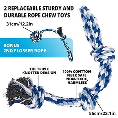 TT TRSMIMA Spring Pole Rope Toys: Rope Pull & Tug of War with a Big Spring Pole Kit & 2 Strong 16ft Toys - Muscle Builder Interactive Toy for Pitbull Medium to Large Dog - Image 4