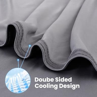 LUXEAR Gradient Cooling Blanket, Double-Sided Q-Max>0.5 Arc-Chill Summer Cold Blanket for Bed Sofa Chair Travel, Absords Heat to Keep Body Cool for Hot Sleeper & Night Sweats Adult Kids - Throw Gray - Image 6