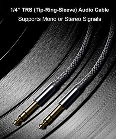 Elebase 1/4 Inch TRS Instrument Guitar Cable 10ft 2Pack,Straight 6.35mm Guitar Bass AMP Cord,Quarter Inch 6.3mm Male Jack Stereo Audio Balanced Line for Electric Guitar,Bass,Keyboard,Amplifier,Speaker - Image 5