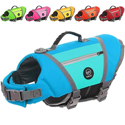 EMUST Dog Flotation Vest, High Visibility Life Vests for Dogs with High Buoyancy, Heavy-Duty Dog Life Jackets for Large Dogs with Adjustable Straps for Pugs, Boxers, Basset Hounds, Blue, L - Image 1