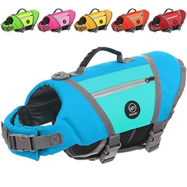 EMUST Dog Flotation Vest, High Visibility Life Vests for Dogs with High Buoyancy, Heavy-Duty Dog Life Jackets for Large Dogs with Adjustable Straps for Pugs, Boxers, Basset Hounds, Blue, L - Image 1