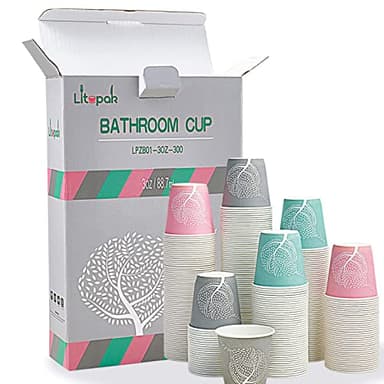 LITOPAK 300 Pack 3 oz Disposable Bathroom Cups, Colorful Small Disposable Paper Cups for Parties, Picnics, Barbecues, Travel and Events - Image 7