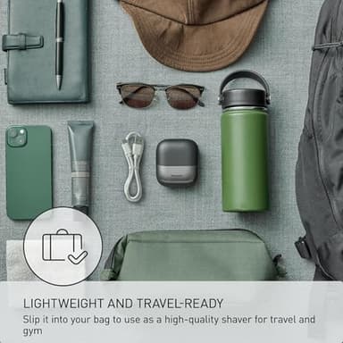 Panasonic Swipe Right Travel Shaver for Men, Portable Electric Razor with USB-C Charging, 3-Blade Cutting System and Beard Sensor Technology, Wet/Dry Use - ES-CM3A-K - Image 3