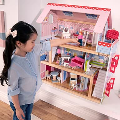 KidKraft Chelsea Doll Cottage Wooden Dollhouse with 16 Accessories, Working Shutters, for 5-Inch Dolls - Image 2