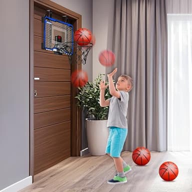 HopeRock Indoor Basketball Hoop Toys for Kids, Adjustable Height Basketball Hoop Over The Door, Mini Hoops with Scoreboard, Basketball Toys Christmas Birthday Gifts for Boys Age 4 5 6 7 8 9 10 11 12+ - Image 6