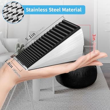 AIMAXINKE Strongest Adjustable Spring Loaded Large Door Stopper - Heavy Duty Tall Door Stop Wedge Door Stoppers for Bottom of Doors,Tall up to 3 in Doorstop Stainless steels Made Suits Any Heavy Gate - Image 2