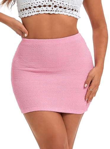 Justalwart Women Sequin Pink Knit Mini Skirt (US 0-2) - Image 4