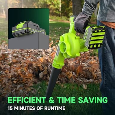 Leaf Blower Cordless with Battery and Charger, 20V Electric Cordless Blower 120MPH Small Leaf Blower, Lightweight Battery Blower Yard Tools Grass Blowers for Lawn Care Patio Backyard Leaves and Dust - Image 5