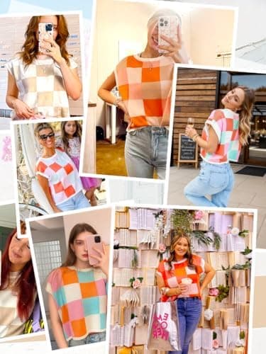 Womens Spring Crop Tops 2026 Cap Short Sleeve Sweater Vest Loose Shirts Summer Vacation Outfits Cute Trendy Top - Image 6