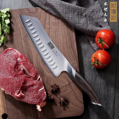 HOSHANHO 7 Inch Japanese Chef Knife, Ultra Sharp High Carbon Stainless Steel Kitchen Knife, Professional Santoku Knives with Ergonomic Pakkawood Handle - Image 2