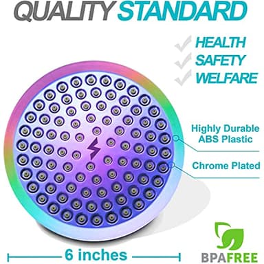 SparkPod Shower Head - High Pressure Rain - Premium Quality Luxury Design - 1-Min Install - Easy Clean Adjustable Replacement for Your Bathroom Shower Heads (Radiant Rainbow, 6 Inch Round) - Image 7