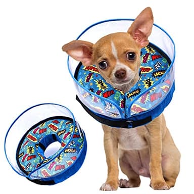 Crazy Felix Soft Inflatable Dog Cone for Small, Medium and Large Dogs, Cone for Dogs Alternative After Surgery to Stop Licking and Chewing, Dog Donut Cone with Extended Anti Licking Baffle(Blue,S) - Image 1