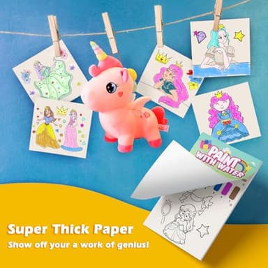 ZHOC Paint with Water Coloring Book for Kids, Mess Free Water Color Painting Activity Kit for Kids, Art Crafts Kits for Boys & Girls Ages 3 4 5 6 7 8, Princess - Image 3