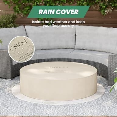 COSIEST Outdoor Propane Fire Pit Coffee Table w Dark Bronze 42 inch Round Base Patio Heater, CSA Certified, 50,000 BTU Stainless Steel Burner, Free Lava Rocks, Waterproof Cover - Image 6