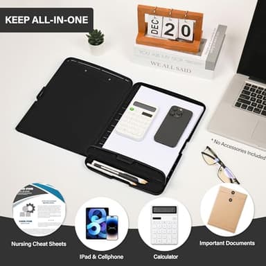 YEAHVIY Clipboard with Storage, High Capacity Clip Boards 8.5x11, Heavy Duty Plastic Nursing Clipboard Folder with Pen Holder and Low Profile Clip for School & Office - Image 2