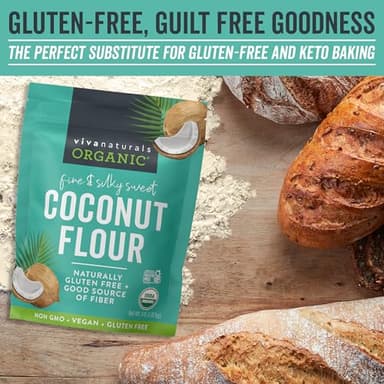 Viva Naturals Organic Coconut Flour, 4 lbs (1.81 kg) – Gluten Free Flour for Keto, Paleo & Vegan Baking, Good Source of Fiber, Low Fat, Non-GMO, Unbleached & Unrefined - Image 5