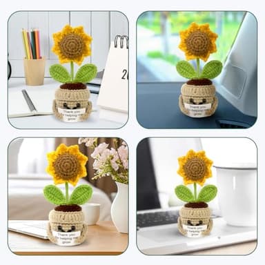 Tiny Detalles Mini Positive Sunflower Crochet, Mothers Day, Mom's Birthday Gift for Women, Appreciation Thank You Gift for Coworker, Friend, Teacher, Sister - Image 6