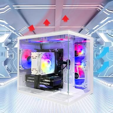suevery Pre Built Gaming PC RTX 4060 8G AMD Ryzen7 5700X(8Cores 3.4G UP to 4.6G) 1T SSD 32G RAM WI-FI 6 VR Business Desktop Computer White 4K - Image 3