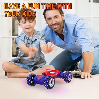 SAUFTTI Gesture RC Cars, Hand Controlled Stunt Car for 6-12 yr Kids, 2.4GHz Gesture Sensor Remote Control Cars, 4WD Double Sided Stunt RC Twist Car with Light Music for Boys Girls Birthday Xmas Gift - Image 7