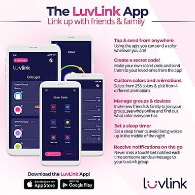 Friendship Lamps by LuvLink – No Subscription WiFi Touch Lamp for Long Distance Relationships, Couples, Friends & Family - Gift Ready (Single) - Image 4