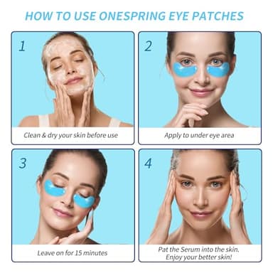 Onespring Eye Masks, Under Eye Patches for Puffiness, Retinol Collagen Eye Gel Pads, Reduce Wrinkles, Eye Bags & Dark circles - Face Mask Skincare, Anti Aging & Moisturizer, 24 Pairs - Image 6