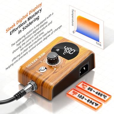 90W Digital display soldering station, stable knob control, independent switch power supply, tin wire, tin absorber, anti-static tweezers, 5 soldering iron tips, handle fixed bracket - Image 2