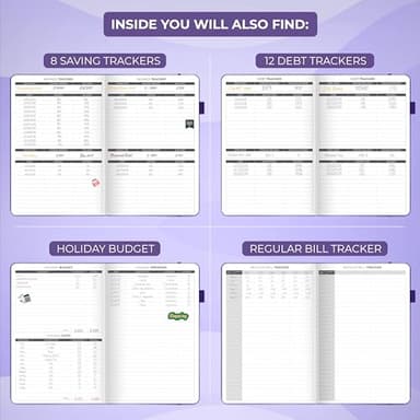Clever Fox Budget Planner - Expense Tracker Notebook. Monthly Budgeting Organizer, Finance Logbook & Accounts Book, Bill Tracker, A5 (Purple) - Image 6
