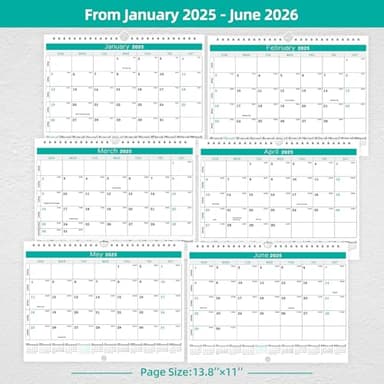 BHR Calendar 2025-2026 Wall Calendar From January 2025 to June 2026 18 Months Calendar Planner, 14.7"×11"Thick Paper with Julian Dates and Block for Home Office Planning for New Year Christmas Gifts - Image 4