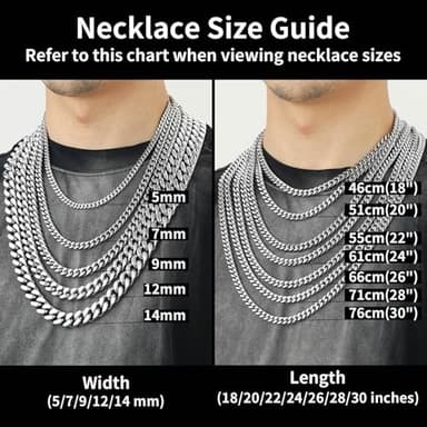 Stainless Steel Mens Cuban Link Chain, Miami Cuban Chain Necklace for Men, 7mm Wide Hip Hop Mens Jewelry, 20" - Image 6