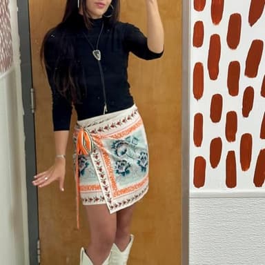 Talakeno Womens Summer Floral Wrap Short Skirt Tie Side High Waist A Line Beach Vacation Boho Mini Skirt(Multicolor,M) - Image 5