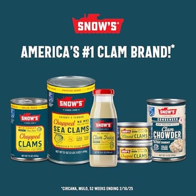 Snow's Wild Caught Chopped Clams Canned, 15 oz Can - Served in Clam Juice - 4g Protein Per Serving - Gluten Free, Keto Friendly, 99% Fat Free - Image 4