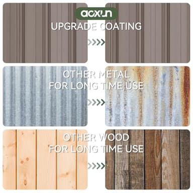 Aoxun 14x12 FT Shed Outdoor Storage Shed 800CUFT, Steel Utility Tool Shed Storage House with Door & Lock, Metal Sheds Outdoor Storage for Garden Patio Lawn Poolside, Brown - Image 3