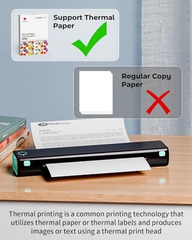 Phomemo Portable Printers Wireless for Travel - Bluetooth Thermal Printer Supports 8.5" X 11" Letter, Inkless Printer Compatible with Phone Laptop for Home Use Car Office School, Come with Carry Case - Image 6