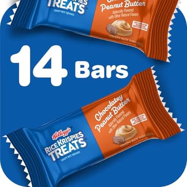 Rice Krispies Treats Crispy Rice Squares, Snack Bars, Chocolatey Peanut Butter, 10.8oz Box (14 Count) - Image 4