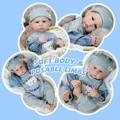 Reborn Baby Dolls Boy - 20 Inch Realistic Newborn Baby Dolls Full Vinyl Soft Body Anatomically Correct Real Life Baby Dolls with Doll Accessories and Gift Box for 3+ Year Old Kids - Image 4