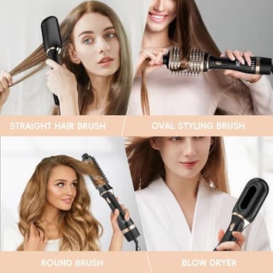 Nycoba Hair Dryer Brush Set, Multifunctional Hot Air Brush for Salon Blowouts, Negative Ion Technology & Quick Drying, Shiny and Less Frizz, Black Orange - Image 4