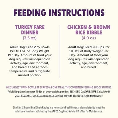 Bark Bowls On The Go Dog Food, Chicken Pot Pie Dinner, Turkey Fare Dinner & Homestyle Beef Dinner Variety Pack - 7.5 oz Tray (6 Count), Made in The USA - Image 10