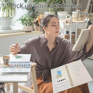 Watercolor Workbook,16 Spiral-Bound Pages Dispersed for Beginners, Arts Crafts Supplies Gift Suitable for All Watercolor Enthusiasts (Tree Without Palette) - Image 5