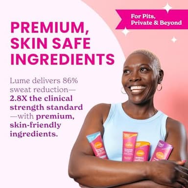 Lume Whole Body Deodorant Plus Sweat Control - Smooth Cream Tube - 72 Hour Odor And Sweat Control - Baking Soda Free, Skin Loving - 3.0 ounce (Pack of 2) (Soft Powder - Image 5