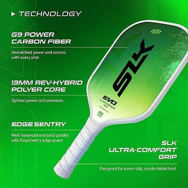 Selkirk Sport SLK Evo Hybrid XL Pickleball Paddle by Selkirk Sport | C7-Flex Hybrid Fiberglass Pickleball Paddle Face with Spinflex Surface and Rev-Hybrid Polymer Core | Hybrid Green XL - Image 4