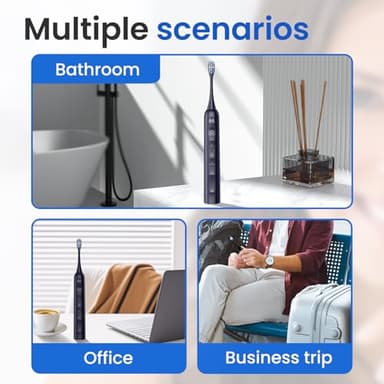 Marlincare Sonic Electric Toothbrush for Adults&Teens - 180 Days Battery Life, Seamless Button&48000RPM Rechargeable Tooth Brush, 4 Replacement Heads for Deep Clean/Smart Timer/4 Brushing Modes/IPX8 - Image 8