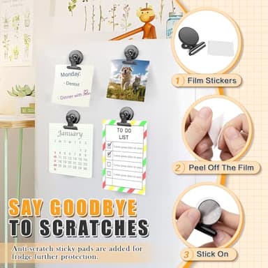 12pack Fridge Magnets Refrigerator Magnets Magnetic Clips Heavy Duty Detailed List Display Paper Fasteners on Home& Office& Teaching (Black, 12) - Image 3