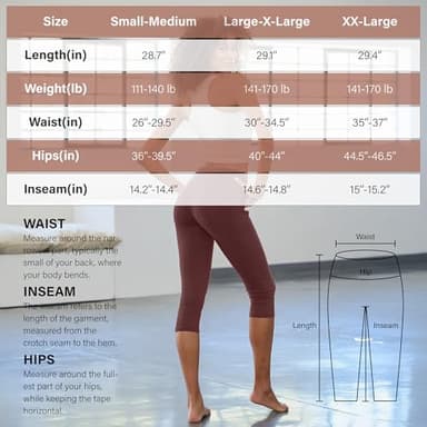 Blisset Women's High Waisted Capris with Pockets, Tummy Control Non See Through Workout Athletic Running Yoga Capri Leggings - Image 6