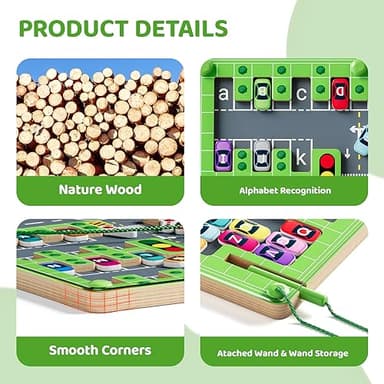 zhiwuzhu Magnetic Alphabet Maze,Montessori Toys,Alphabet Puzzle Toddler Toys for Ages 2-4,Sensory Toys Fine Motor Skills,Birthday Gifts for Kids - Image 5